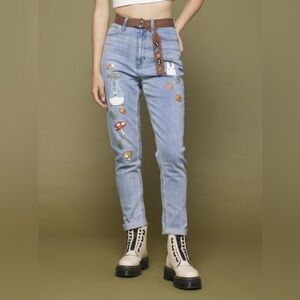 NWOT Hot Topic My Neighbor Totoro Mushroom High Waisted‎ Jeans Teen Size 5